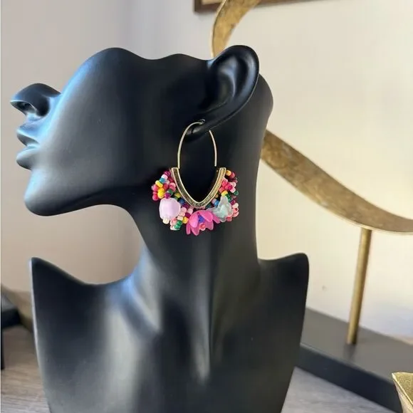 Bohemian hoop earrings N575 - Picture 2 of 2